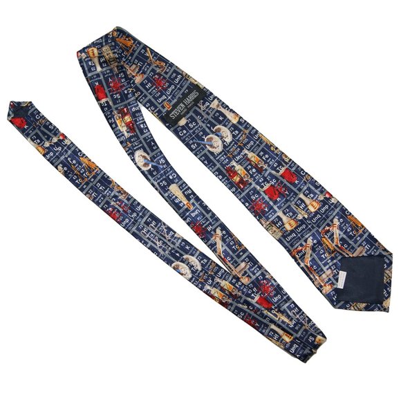 Steven Harris Hand Made Tie Chemistry Science Periodic Table Nerdy Novelty - Picture 2 of 2